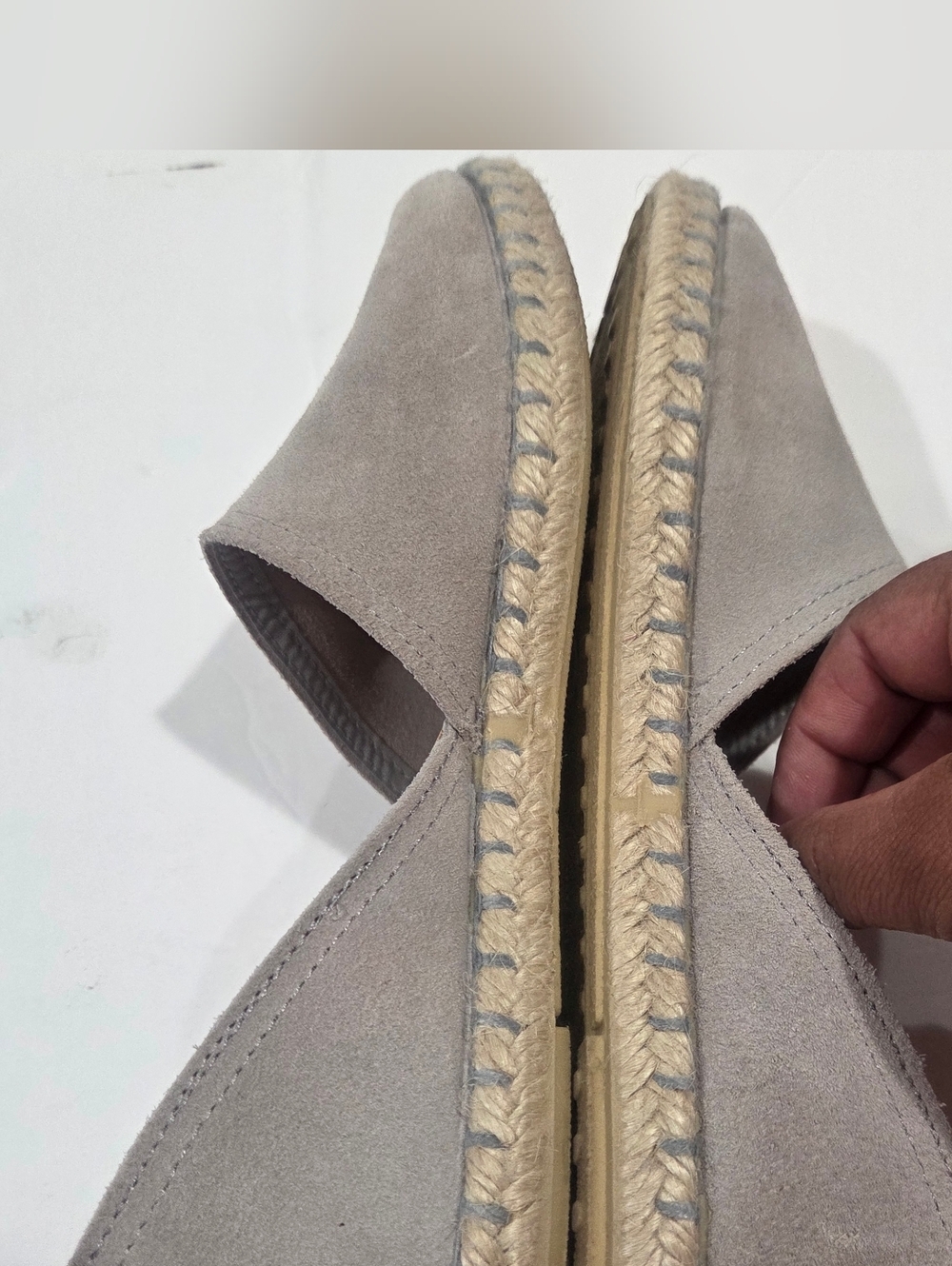 Verbenas Blue Leather Carmen Suede Slip On Espadrilles Womens Size 38 EU - Picture 11 of 15
